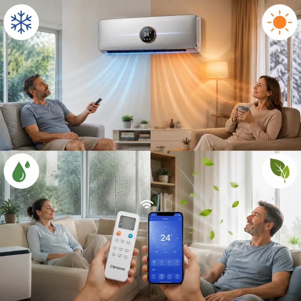 Climova 4 en 1 calor frío deshumidifica purifica